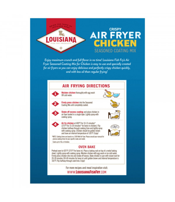 Louisiana Fish Fry Air Fryer Chicken Coating Mix, 5 Ounce (Pack of 8)