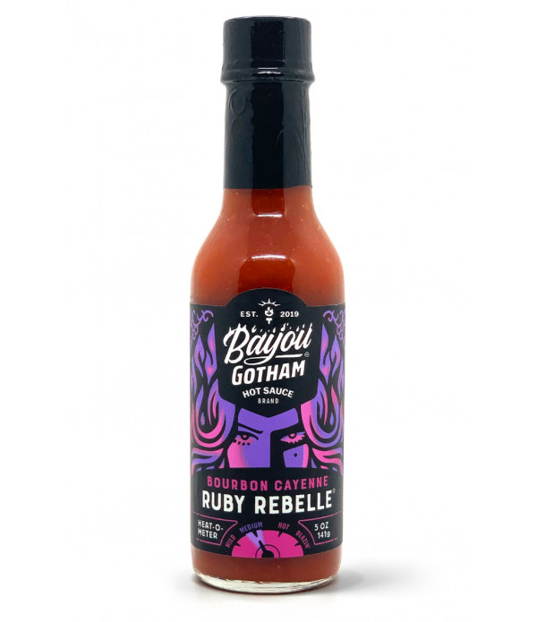 Bayou Gotham Ruby Rebelle Bourbon Cayenne Hot Sauce 5oz