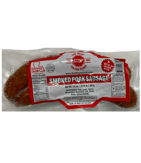 The Best Stop Smoked Pork Sausage 14oz 