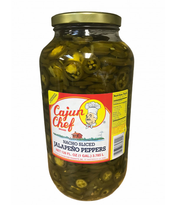 Cajun Chef Nacho Sliced Jalapeno Peppers 128oz