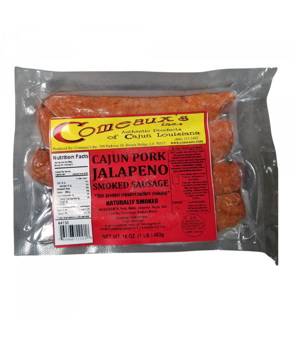 Comeaux's Smoked Pork & Jalapeno Sausage 1lb