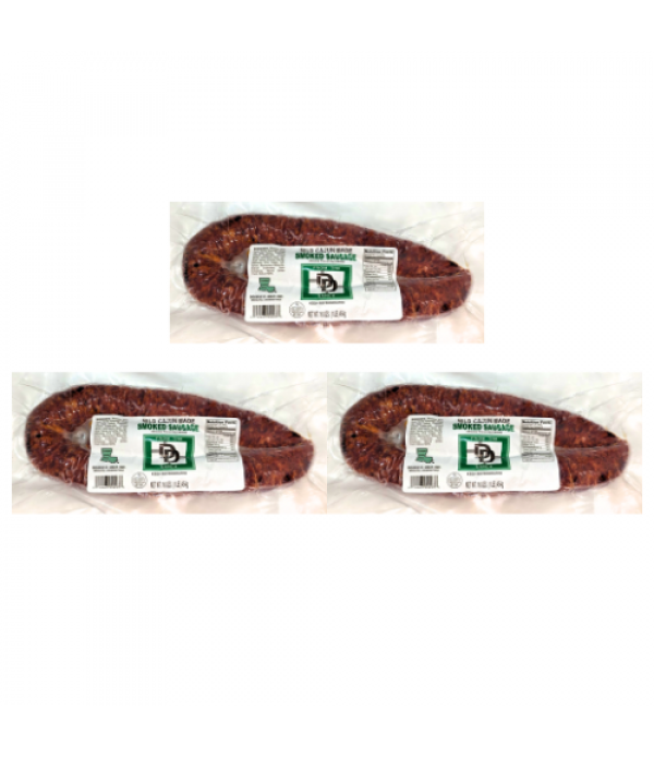 Double D Cajun Smoked Sausage (Pack of 3) - Shipping Included