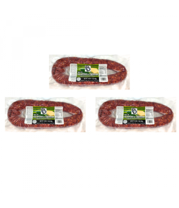 Double D Jalapeno & Cheese Sausage (Pack of 3) - Shipping Included