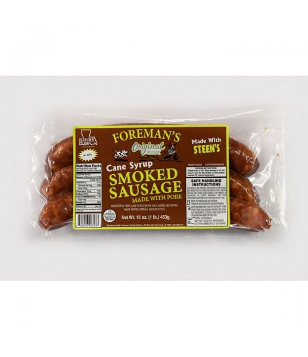 Foreman's Smoked Cane Syrup Sausage 1lb