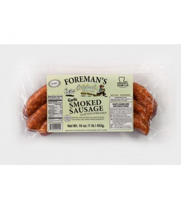 Foreman's Smoked Garlic Sausage 1lb