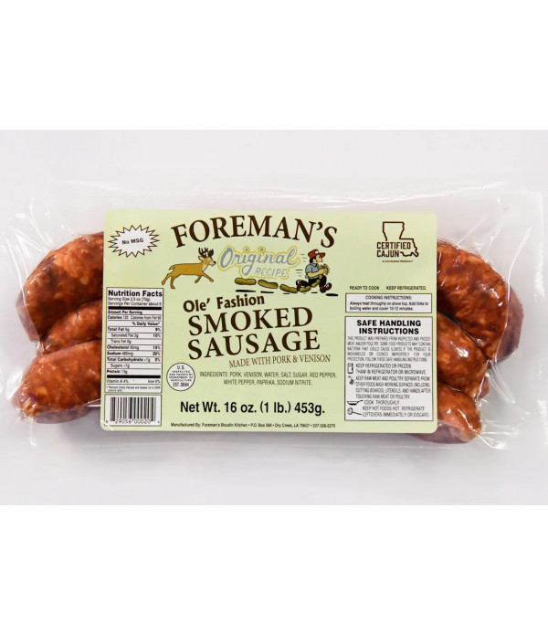 Foreman's Smoked Venison Sausage 1lb