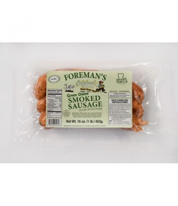 Foreman's Smoked Green Onion Sausage 1lb