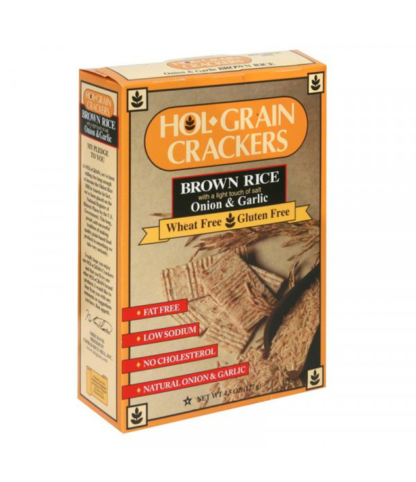 Hol Grain Rice Crackers Onion & Garlic 4.5oz