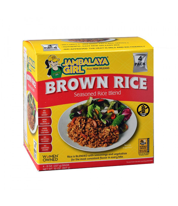 Jambalaya Girl Seasoned Brown Rice Blend 8oz 4pk