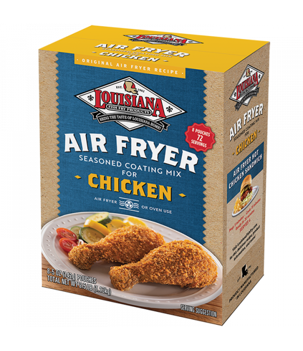 Louisiana Fish Fry Air Fryer Chicken Coating Mix, 5 Ounce (Pack of 8)