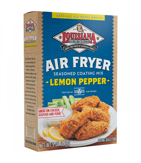 Crispy and Flavorful Lemon Pepper Coating with Louisiana Fish Fry Air Fry Lemon Pepper Coating Mix - 5oz
