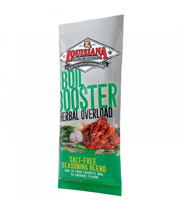 Flavorful and Aromatic Boil with Louisiana Fish Fry Boil Booster Herbal Overload - 8oz