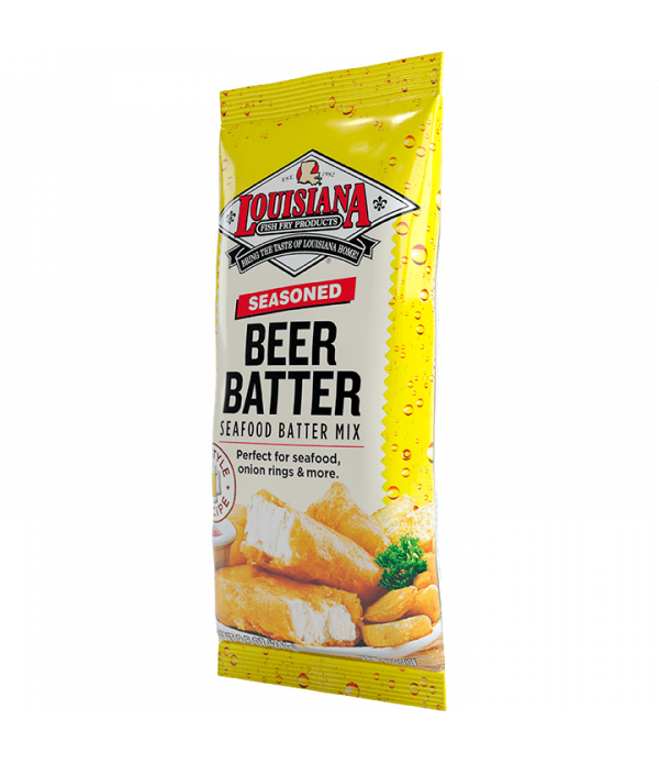 Crispy and Flavorful Beer Battered Crust with Louisiana Fish Fry Beer Batter Mix - 8.5oz