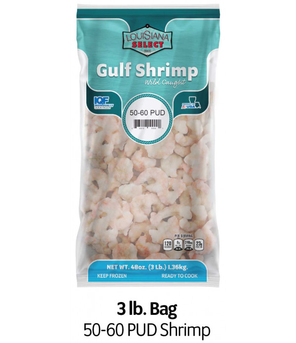 Louisiana Select 3lb BAG 50-60 PUD Shrimp