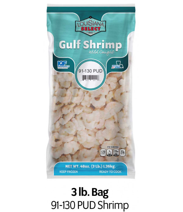 Louisiana Select 3lb BAG 91-130 PUD Shrimp