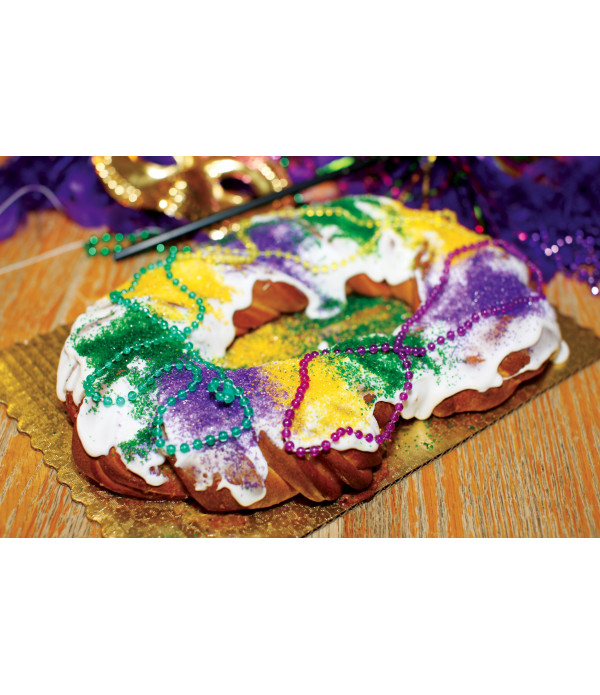 Caluda's Cream Cheese King Cake with Bead Pack (Icing on the Side)