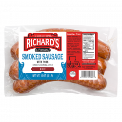 Richards Smoked Pure Pork Sausage Hot 1lb