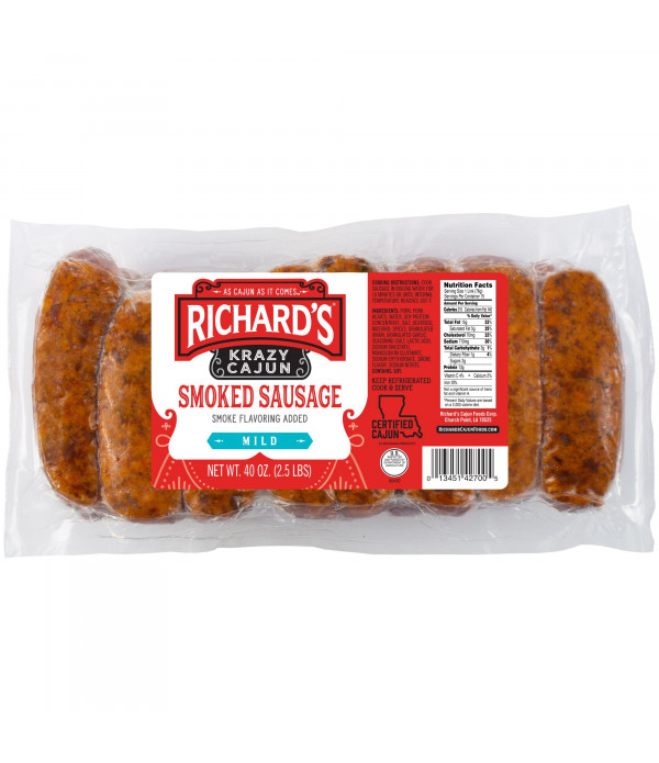 Richard's Krazy Cajun Link Mild Smoked Sausage 2.5lb