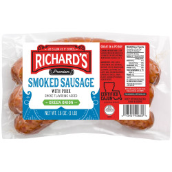 Richard's Smoked  Pork & Green Onion Sausage 1lb