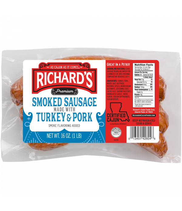 Richards Smoked Turkey & Pork Sausage 1lb