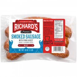 Richards Smoked Pork & Beef Hot Sausage 1lb