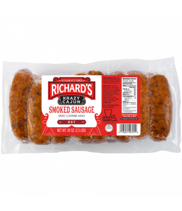 Richards  Krazy Cajun Link Hot Smoked Sausage 2lb