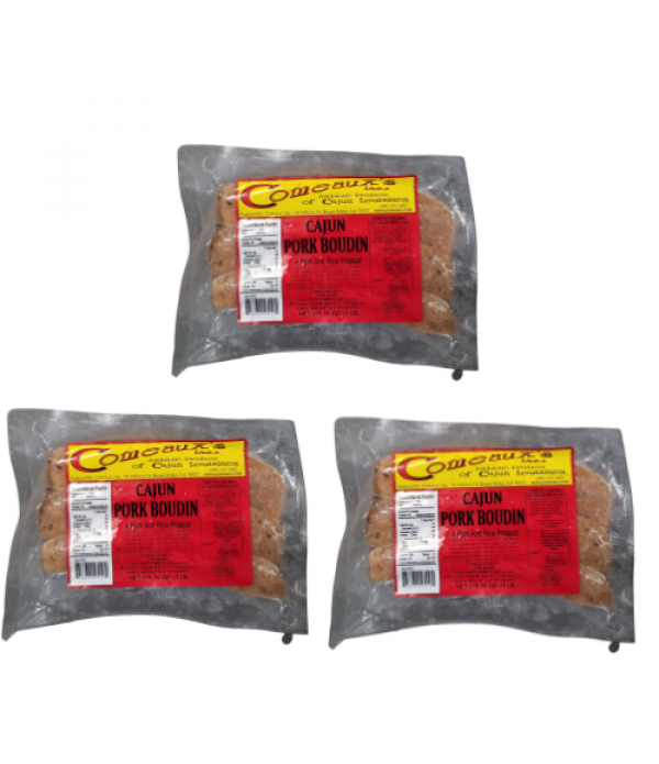 Comeaux's Pork Boudin (Pack of 3) - Shipping Included