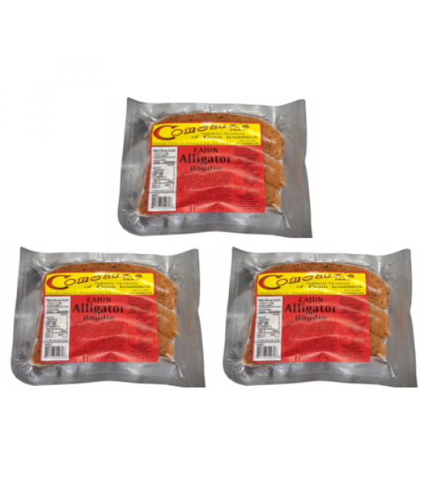 Comeaux's Alligator Boudin (Pack of 3) - Shipping Included