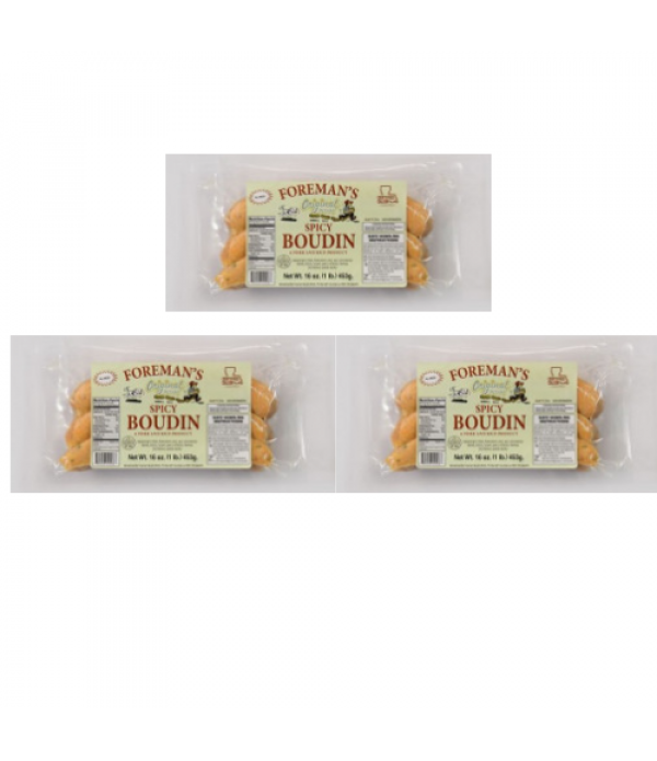 Foreman's Spicy Boudin (Pack of 3) - Shipping Included