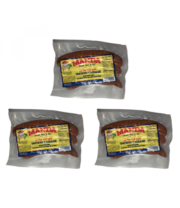 Manda After the Boil Sausage 12oz (Pack of 3) - Shipping Included