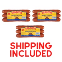 Manda Smoked Pork Hot Sausage Heaven (Pack of 3) -...