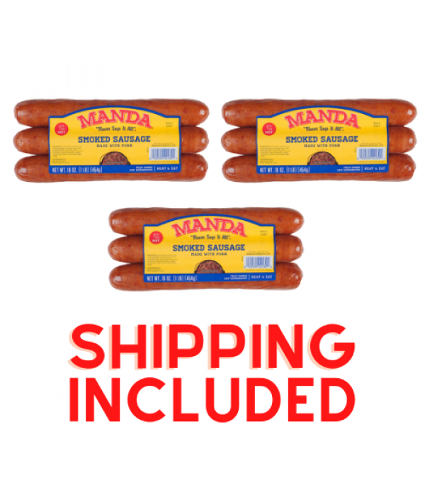 Manda Hot Sausage Heaven (Pack of 3) - Shipping Included