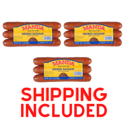 Manda's Smoked Pork Sausage Heaven (Pack of 3) - Shipping Included