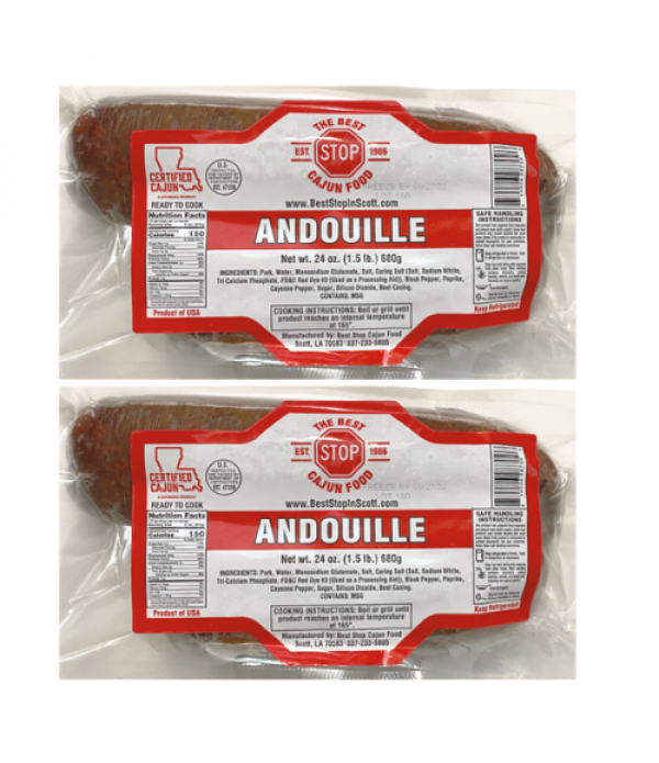 The Best Stop Andouille 24oz (Pack of 2) - Shipping Included