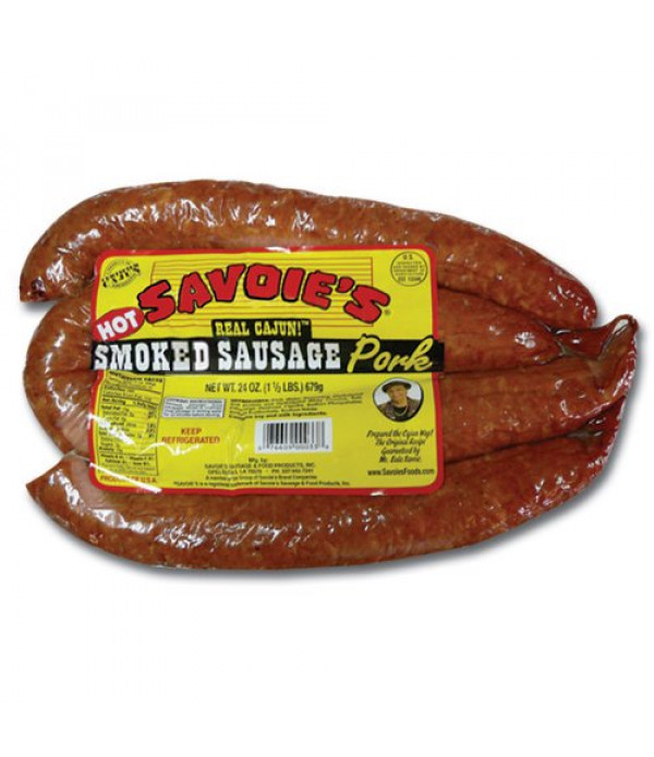 Savoie's Smoked Hot Pork Sausage 24oz