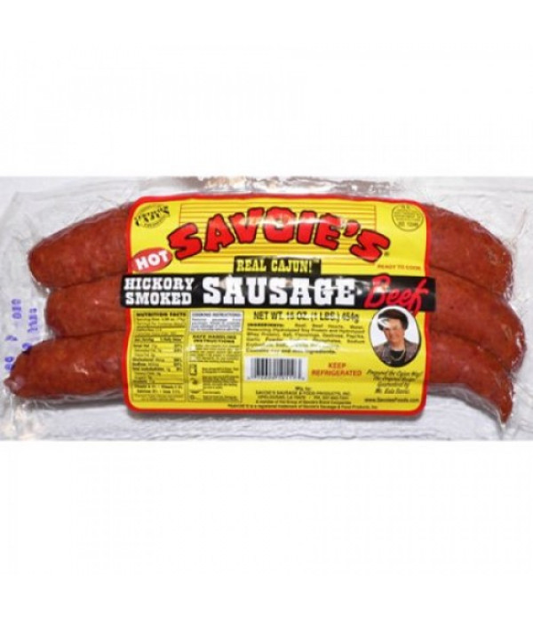 Savoie's Smoked Hot Beef Sausage 16oz