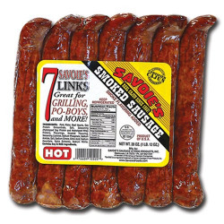 Savoie's 7 Links Smoked Hot Mixed Sausage 28oz 