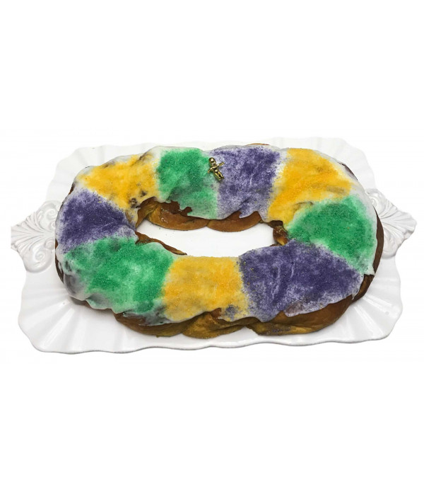 Cream Cheese King Cake with icing on side