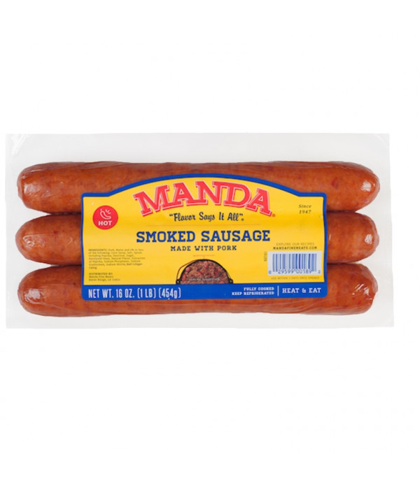 Manda Hot Smoked Pork Sausage Links 1lb