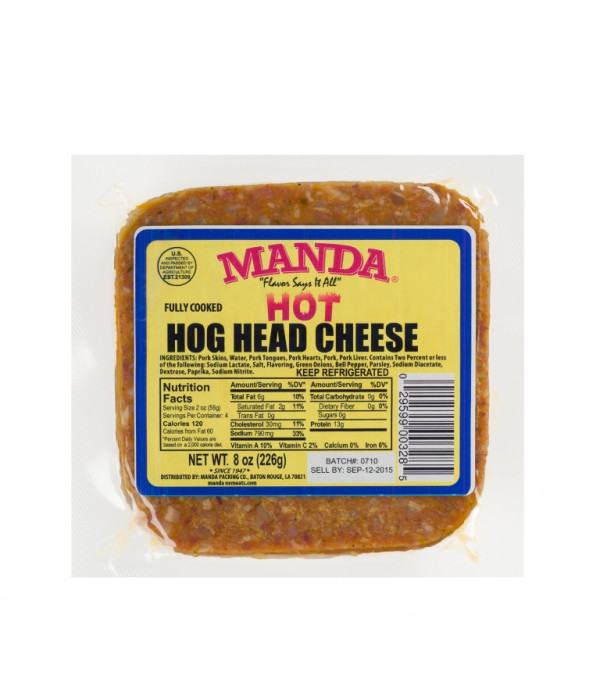 Manda Hog Head Cheese Hot 8oz