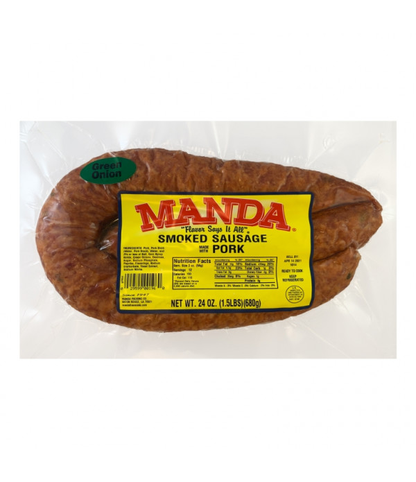Manda Smoked Pork Green Onion Sausage 24oz